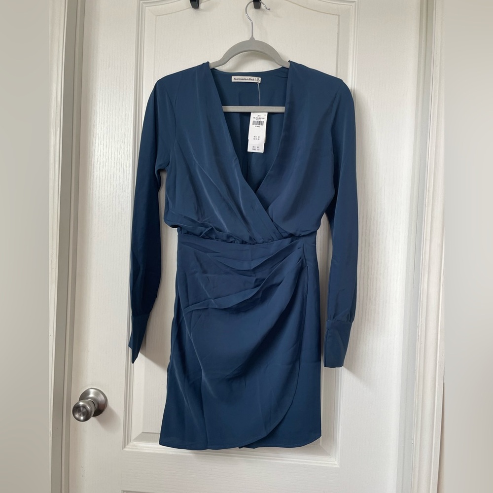 Mini Navy Satin Dress